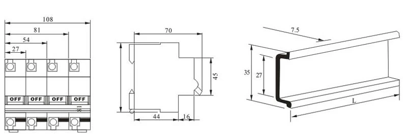 NC-100H Mini Circuit Breaker-5_Dimensions
